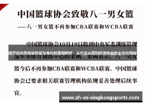 揭开运动员背后财富与身价的真相解析：从代言合同到投资收益的全方位揭秘