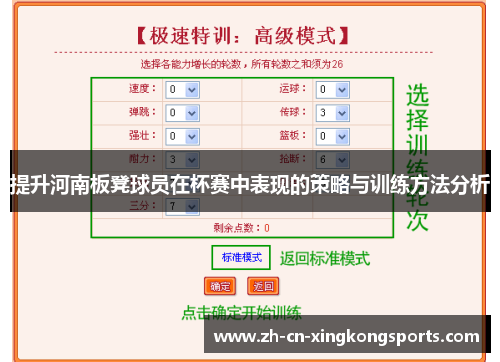 提升河南板凳球员在杯赛中表现的策略与训练方法分析